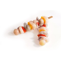 [4376] Seefood-Brochette 125 gr (Pangasius, crevette, seiches, poivron, oignon)