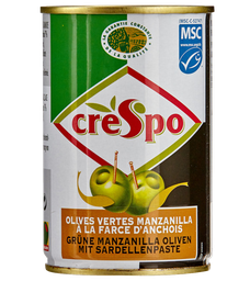 [7195] Crespo OLIVES VERTES DENOYAUTEES HERBES & AIL (sachet) (copie)